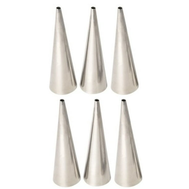 TTBD 24Pcs Lady Lock Forms Free Standing Cone Shape Stainless Steel Pastry Molds Cream Roll Horn Mold Conical Tube